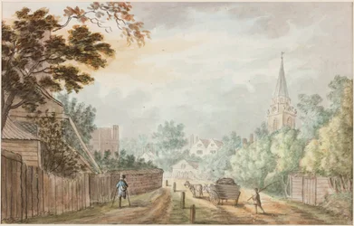 A View in the Lane near Battersea Fields